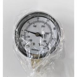 Marsh 30in Hg - 60psi 2-1/2in Dry Vacuum Gauge with 1/4in Lower Mount Steel Case and Brass Internals J4614