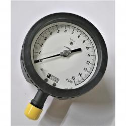 Weksler 0 - 15psi 4-1/2in Dry Gauge with 1/2in Lower Mount Polypropylene Case and Monel Internals AA24-2 - DNR
