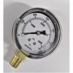 Marsh 0 - 600psi 2-1/2in Dry Gauge with 1/4in Lower Mount Steel Case and Brass Internals J4664