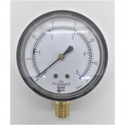 Marsh 0 - 5psi 2-1/2in Dry Low Pressure Gauge with 1/4in Lower Mount  Steel Case and Brass Internals G22702