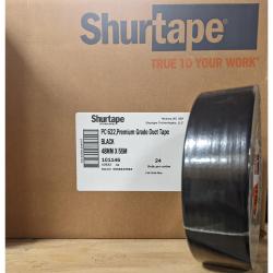 ShurTape PC 622 2in 48mm x 55m 60yds Premium Grade Duct Tape Black 24/Box 101146