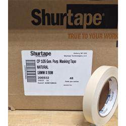 ShurTape CP105 3/4in 18mm x 55M 60yds General Purpose Masking Tape 48/Box 206932