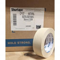 ShurTape CP 107 1-1/2in 36mm x 55m Masking Tape 24mm x 55M 24/Box 100285