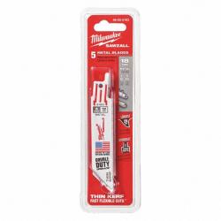 Milwaukee 4in 18 TPI Thin Kerf Sawzall Blades 5/Pack 48-00-5183