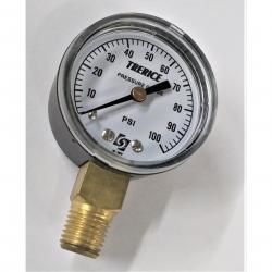 Trerice 0 - 100psi 2in Dry Gauge with 1/4in Lower Mount Steel Case and Brass Internals 800B2002LA100 (Replaces 800B2002LA110)