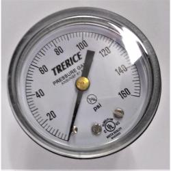 Trerice 0 - 160psi 2in Dry Gauge with 1/4in Center Back Mount Steel Case and Brass Internals 800B2002BA160 (Replaces 800B2002BA120)