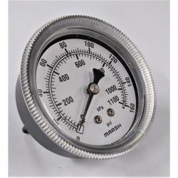 Marsh 0 - 160psi 2-1/2in Dry Gauge with 1/4in Center Back Mount Steel Case with Brass Internals with U Bracket J6452 - DNR