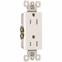 Pass and Seymour 885TRW Tamper Resistant Decorator Style Duplex Receptacle White 885-TRW