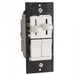 Pass and Seymour Sinlge Pole 3-Way Preset Dimmer with Single Pole 3-Way 3-Speed De-Hummer Fan Control White LSCLDC163PW