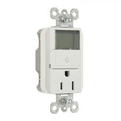 Pass and Seymour PLT26251W 15a Heavy Duty Spec Grade Plug Load Timer Receptacle White PLT26251-W