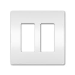 Pass and Seymour Radiant 2-Gang Decorator/GFCI Screwless Cover Plate White RWP262W