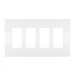 Pass and Seymour Radiant 4-Gang Decorator/GFCI Screwless Cover Plate White RWP264W