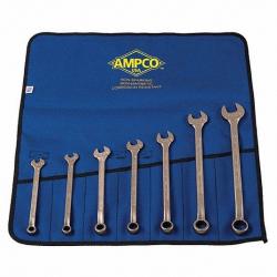 Ampco 7 Piece Combination Wrench Sset with Vinyl Roll 065-M-41