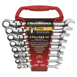 Gearwrench 8 Piece Flexible Combination Ratcheting Wrench SAE Set 329-9701