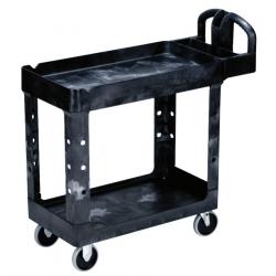 Rubbermaid Commerical 500lb Capacity 2 Shelf Utility Cart Black 640-FG450088BLA