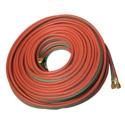 Grade T Twin-Line Welding Hose, 3/8 in, 50 ft, BB Fittings, Fuel Gases and Oxygen