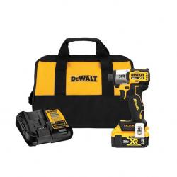 Dewalt 20V Max XR Brushless Cordless 3-Speed 1/4in Impact Driver Kit with Battery and Charger DCF845P1