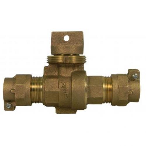 Mcdonald 76004-22 1in Minneapolis Stop and Drain Ball Valve Curb CTS x CTS NL 5131-275