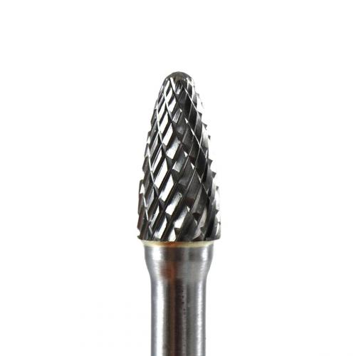 Flexovit 3/8in x 3/4in x 1/4in Shank Double Cut Carbide Bur High Performance Round Nose Tree SF-3 VF18O2