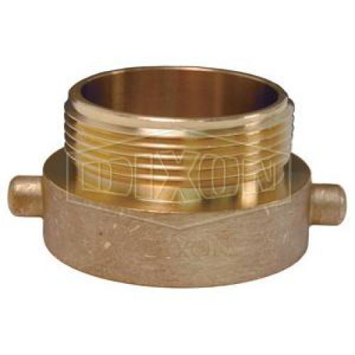 Dixon 2-1/2in Female Fire Hose Thread NST (NH) x 2-1/2in MIP Hydrant Adapter Pin Lug Brass HA2525T