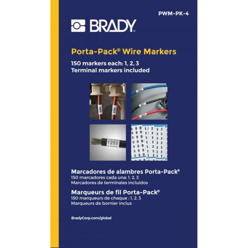 Brady PWM-PK-4 Porta-Pack Wire Marker Contains (1,2,3) 262-31204