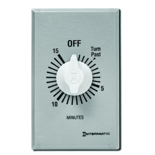 Intermatic Spring Wound Countdown Timer Commerical 125v-177v 50/60hz SPST 15 Mnute Max without Hold Silver FF15MC
