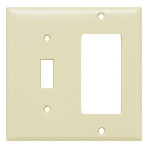 Pass and Seymour SP126I 2-Gang Togggle/Decorator GFCI Cover Plate Ivory SP126-I *