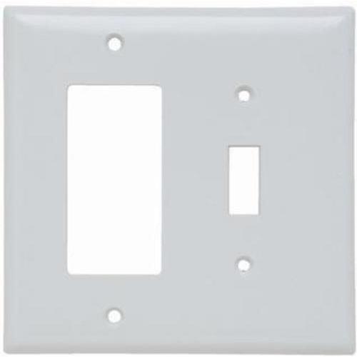 Pass and Seymour SP126W 2-Gang Togggle/Decorator GFCI Cover Plate White SP126-W *
