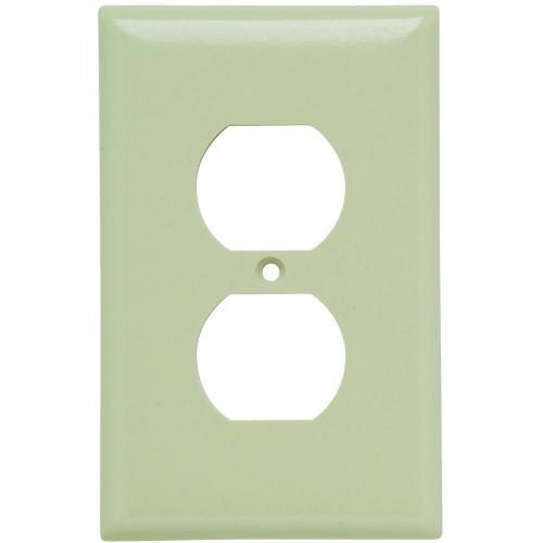 Pass and Seymour SPJ8I 1-Gang Jumbo Duplex Receptacle Cover Plate Ivory SPJ8-I *