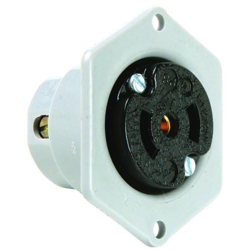 Pass and Seymour 15a Midget Lock Flanged Outlet 3-Pole 3-Wire 125v/250v ML314