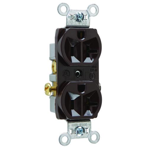 Pass and Seymour 20a Commerical Spec Grade Duplex Receptacle Side Wire 125v Brown CR20