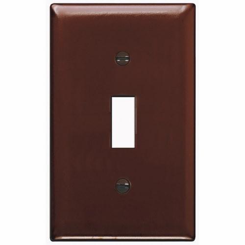 Pass and Seymour 1-Gang Toggle Switch Cover Plate Brown TP1