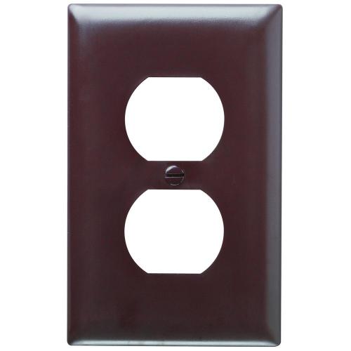 Pass and Seymour 1-Gang Duplex Receptacle Cover Plate Brown TP8
