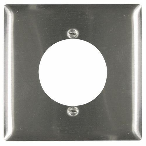 Pass and Seymour 2-Gang Power Outlet Receptacle 2.1563in Hole for 2.125in Device Cover Plate 302/304SS SS702