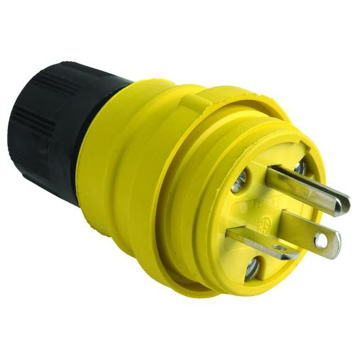 Pass and Seymour 20a Watertight Straight Blade Plug Yellow 125v 14W33