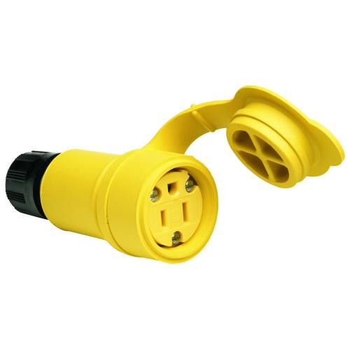 Pass and Seymour 15a Watertight Connector Yellow 125v 15W47