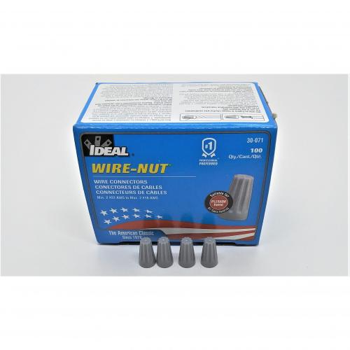 Ideal 71B Wire-Nut Wire Connector Gray 100/Box 30-071 *
