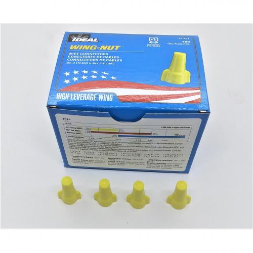 Ideal 451 Wing-Nut Wire Nut Connector Yellow 100/Boxl 30-451 *