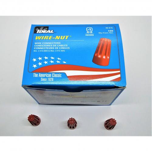 Ideal 76B Wire-Nut Connector Red 100/Box 30-076 *