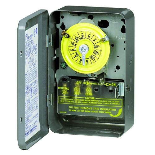 Intermatic 24-Hour Mechanical Time Switch 120v 60hz SPST Indoor Metal Enclosure 1 hour Interval T101