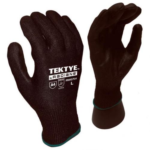 Radians Large TEKTYE Cut and Abrasion A4 Work Glove with Touchscreen Compatible PU Coating - Stainless Steel and Fiberglass Free - RWG701L
