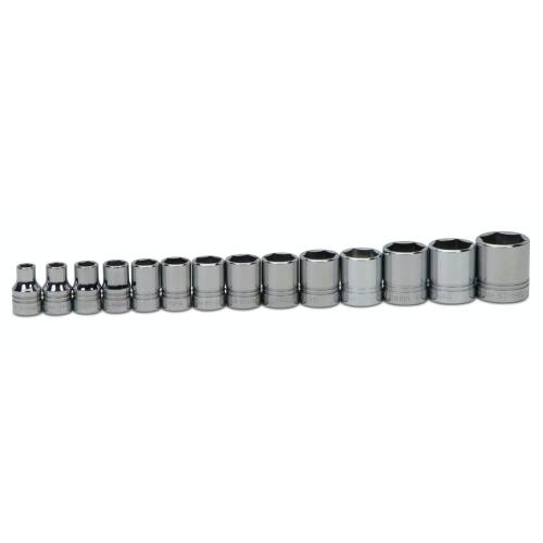 J.H. Williams 1/2in Drive 14  Piece 6 Point Shallow 3/8in - 1-1/4in Socket Set JHWWSS-14HRC