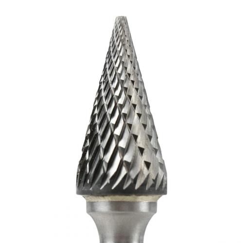 Flexovit 3/8in x 5/8in x 1/4in Pointed Cone Carbide Bur VM18M2