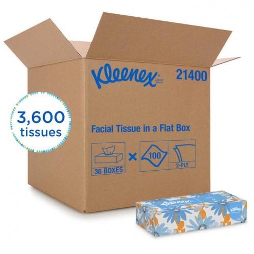 Kimberly Clark Kleenex Facial Tissue 100 Sheets/Box 36 Boxes/Case 21400