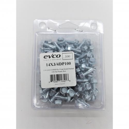 #14 x 3/4in Hex Washer Head Self-Drilling #3 TEKS Drill Point Screw 100/Box (Replaces 14x3/4DP100) 