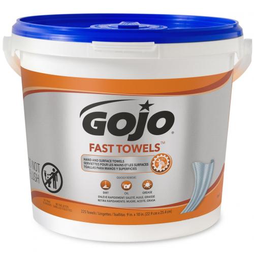 Gojo 6299-02 Fast Towel - Heavy Duty Textured Wet Shop Towel 225 Wipes/Bucket