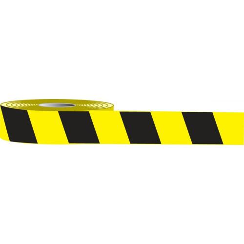 Accuform 3in x 50ft Floor Stripe™ High Performance Marking Tapes - Black/Yellow Stripes PTP129 (Replaces Brady 58257 Aisle Marking Tape)