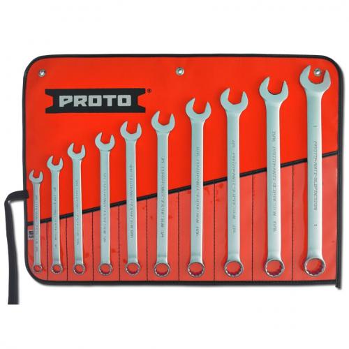 Proto 7/16in to 1in 10 Piece Combination Wrench Set 12-Point J1200GASD