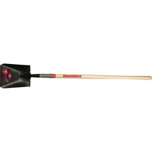 Razor Back Square Point Shovel with Tab Socket and Forward Turned Step  Wood Handle 760-44124