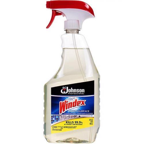 Windex 32oz Multi-Surface Disinfectant Cleaner Antibacterial Lemon Scent with Trigger Sprayer 8/Case 322369 (Replaces 305498/682266 ) - Sold by the Case